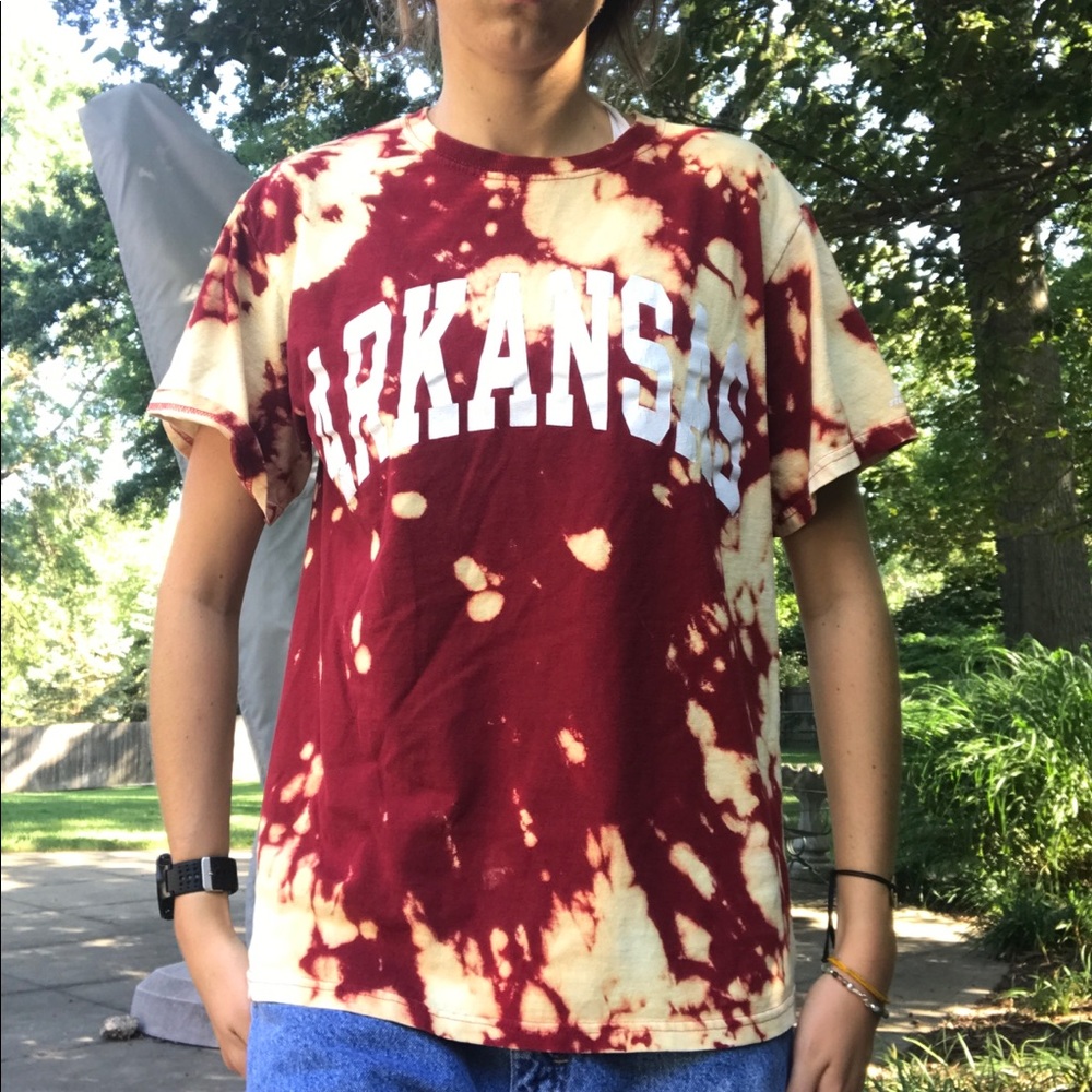 Arkansas Bleach Tye Dyed Shirt